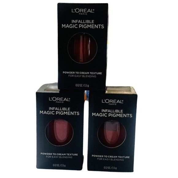 L'oreal Infallible Magic Lip Pigments RED TAPE 450 Powder To Cream 3 Box’s - Picture 1 of 5